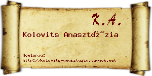 Kolovits Anasztázia névjegykártya