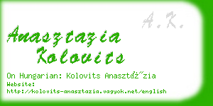 anasztazia kolovits business card